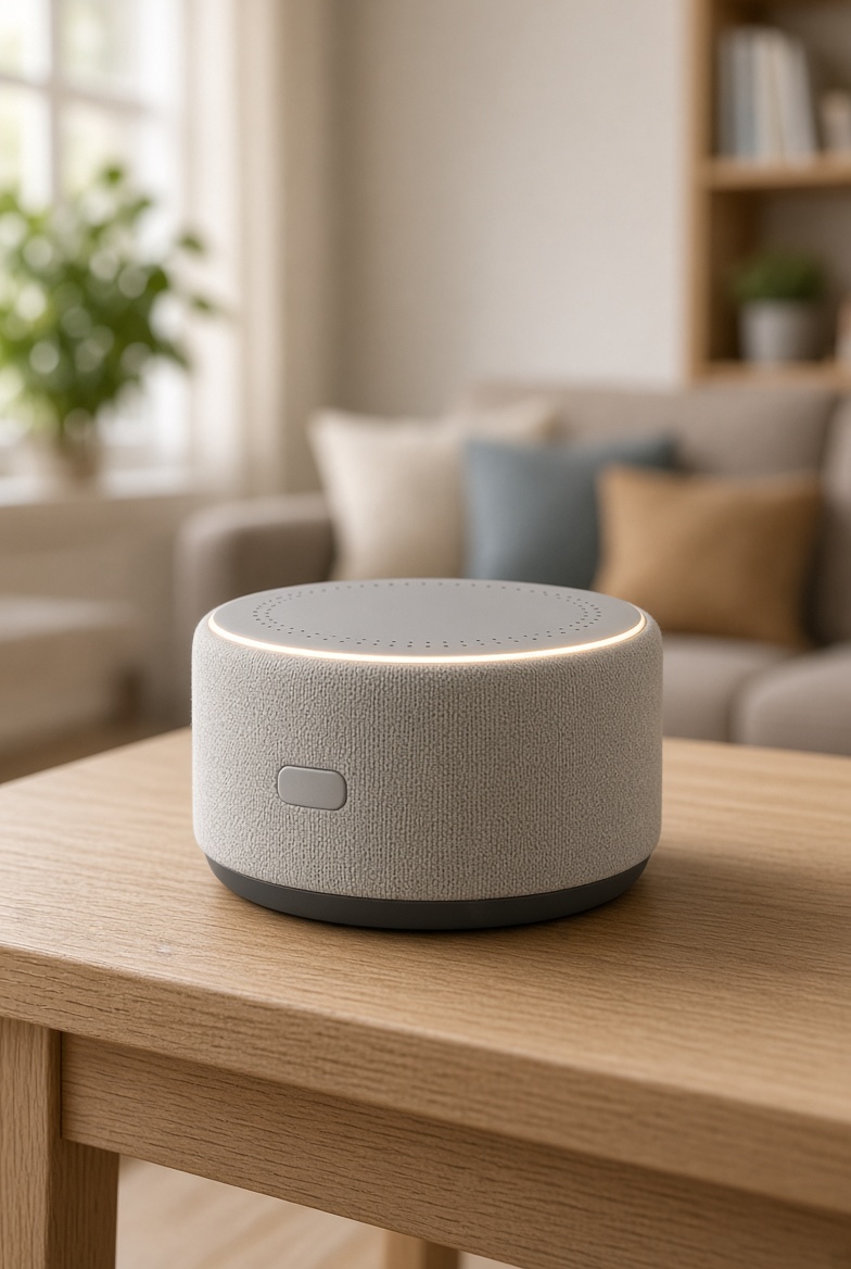 Adam speaker in a family living room